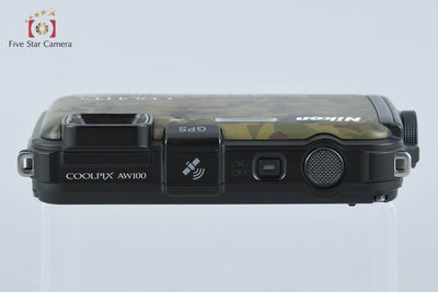 Used] Nikon COOLPIX AW100 Forest Camouflage Compact Digital Camera with Original Box