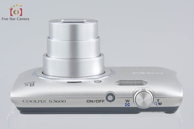 [Used] Nikon COOLPIX S3600 Crystal Silver Compact Digital Camera