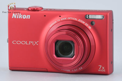 [Used] Nikon COOLPIX S6100 Super Red Compact Digital Camera with Original Box