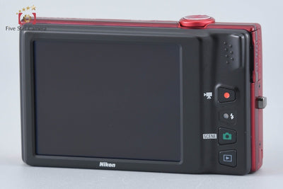 [Used] Nikon COOLPIX S6100 Super Red Compact Digital Camera with Original Box