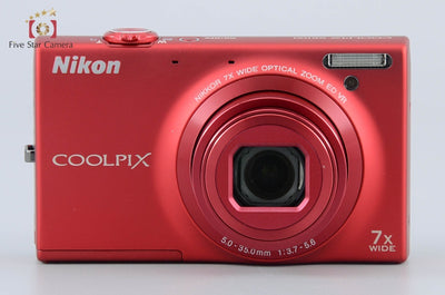 [Used] Nikon COOLPIX S6100 Super Red Compact Digital Camera with Original Box