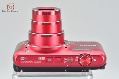 [Used] Nikon COOLPIX S6600 Raspberry Red Compact Digital Camera