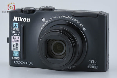 [Used] Nikon COOLPIX S8100 Noble Black Compact Digital Camera
