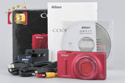 [Used] Nikon COOLPIX S9500 Velvet Red Compact Digital Camera with Original Box