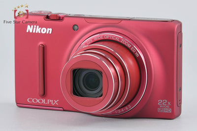 [Used] Nikon COOLPIX S9500 Velvet Red Compact Digital Camera with Original Box