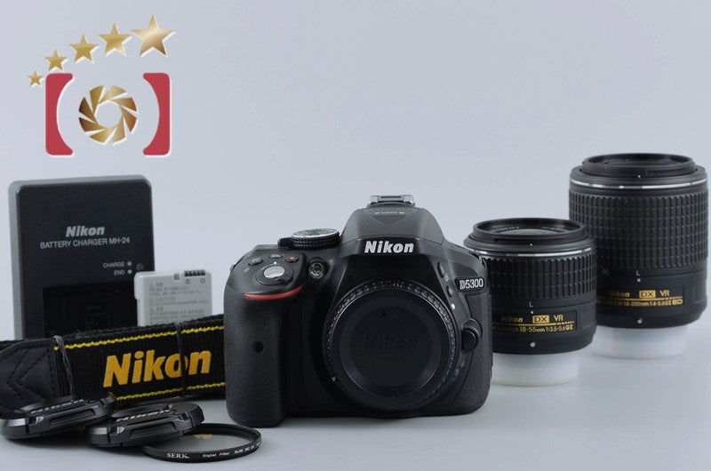 Used: Nikon D5300 Double Zoom Kit 2 Black, Low Shutter Count