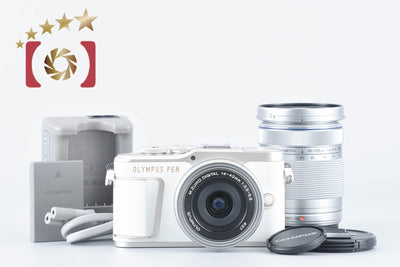 [Used] OLYMPUS Olympus PEN E-PL10 EZ Double Zoom Kit White, Low Shutter Count