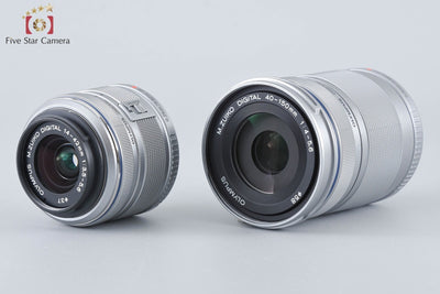 [Used] OLYMPUS PEN Lite E-PL7 Silver + M.ZUIKO 14-42mm f/3.5-5.6 II R + ED 40-150mm f/4-5.6 R - Low Shutter Count