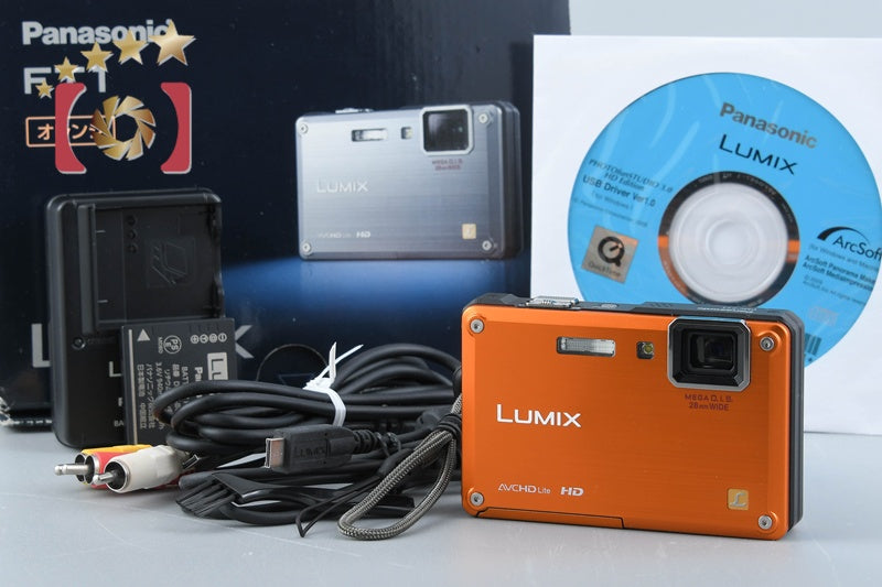 【中古】Panasonic パナソニック LUMIX DMC-FT1 サンライズオレンジ コンパクトデジタルカメラ 元箱付き