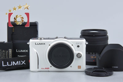 [Used] Panasonic LUMIX DMC-GF2 White + LUMIX G VARIO 14-42mm f/3.5-5.6 ASPH. MEGA O.I.S. H-FS014042