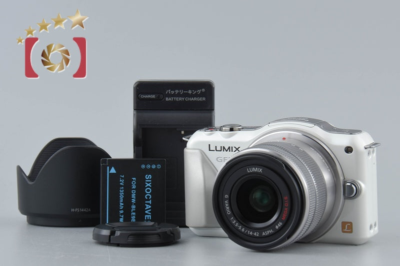 [Used] Panasonic LUMIX DMC-GF5 Shell White + 14-42mm f/3.5-5.6 ASPH. MEGA O.I.S. H-FS1442A Low Shutter Count