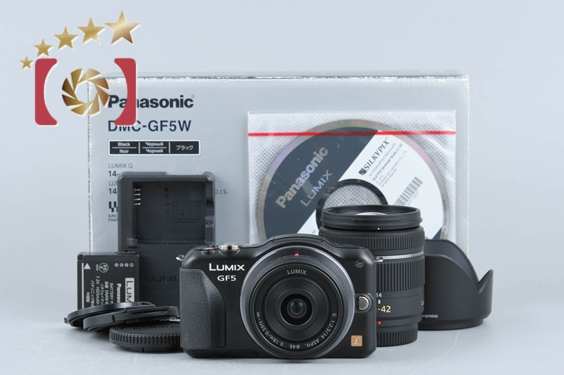 【中古】Panasonic パナソニック LUMIX DMC-GF5 ダブルレンズキット エスプリブラック シャッター回数僅少 元箱付き