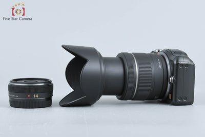 [Used] Panasonic LUMIX DMC-GF5 Double Lens Kit Espri Black, Low Shutter Count, With Original Box