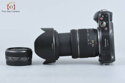 [Used] Panasonic LUMIX DMC-GF5 Double Lens Kit Espri Black, Low Shutter Count, With Original Box
