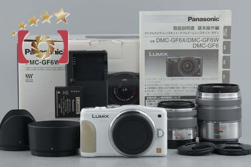 [Used] Panasonic LUMIX DMC-GF6W Double Zoom Lens Kit White with Original Box