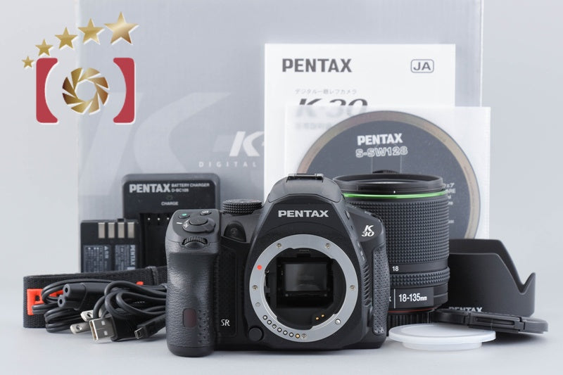 【中古】PENTAX ペンタックス K-30 18-135 WR レンズキット ブラック シャッター回数僅少 元箱付き