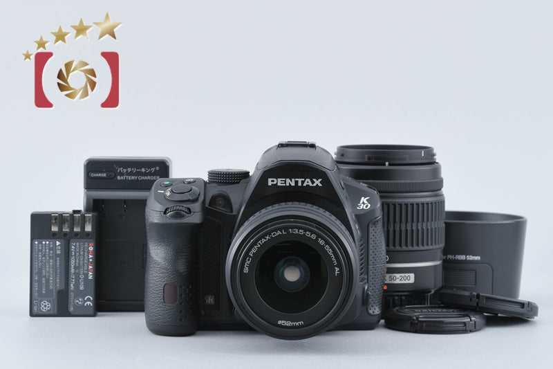 【中古】PENTAX ペンタックス K-30 ブラック + SMC DA L 18-55mm f/3.5-5.6 AL + SMC DA L 50-200mm f/4-5.6 ED
