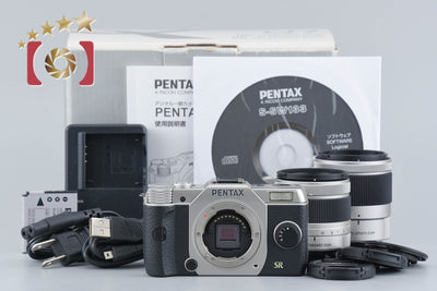 【中古】PENTAX ペンタックス Q7 ダブルズームキット シルバー シャッター回数僅少 元箱付き