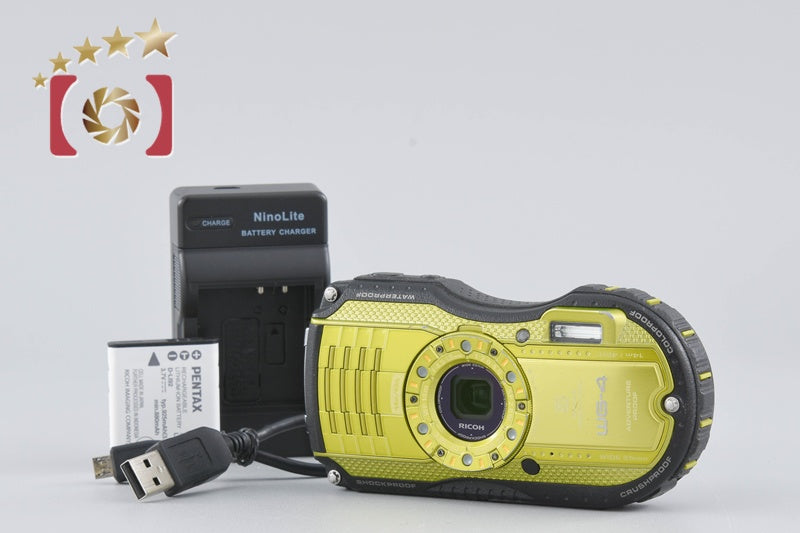 [Used] RICOH Pentax WG-4 Lime Yellow Waterproof Action Camera, low shutter count