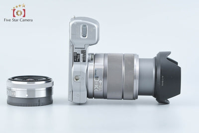 [Used] SONY Sony α NEX-5 Double Lens Kit Silver Shutter Count Very Low With Original Box