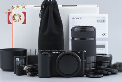 Used: Sony α VLOGCAM ZV-E10Y Double Zoom Lens Kit Black, Low Shutter Count, With Original Box