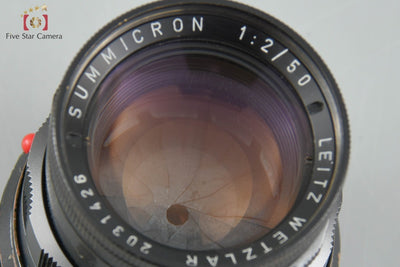 【超希少品】Leica ライカ SUMMICRON 50mm f/2 ブラックペイント 固定鏡筒 後期 レッドスケール 2025.3月オーバーホール済み