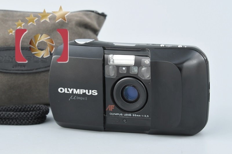 中古】OLYMPUS オリンパス μ[mju:] ミュー ブラック コンパクト