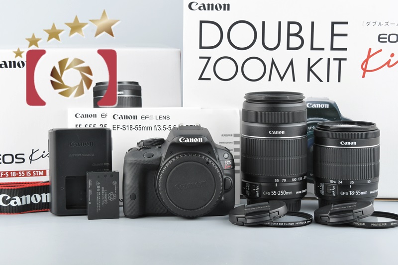 中古】Canon キヤノン EOS Kiss X7 ダブルズームレンズキット ブラック ...