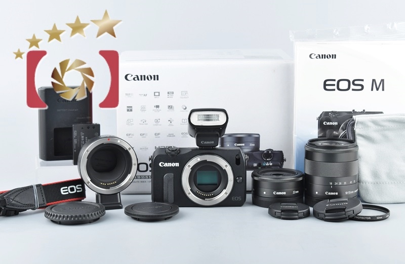 中古】Canon キヤノン EOS M ダブルレンズキット ブラック