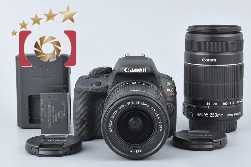 中古】Canon キヤノン EOS Kiss X7 ダブルズームキット ブラック ...