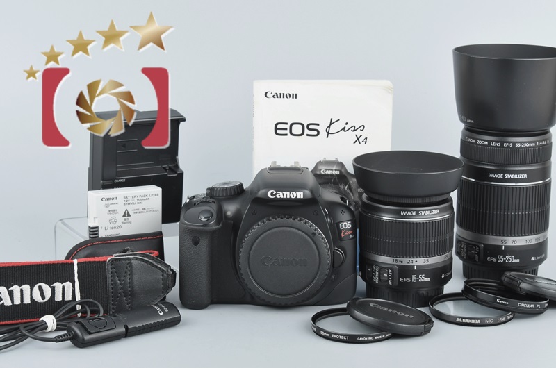 【中古】Canon キヤノン EOS Kiss X4 ダブルズームキット | 中古カメラ・フィルムカメラを中心に取り揃えるファイブスターカメラ