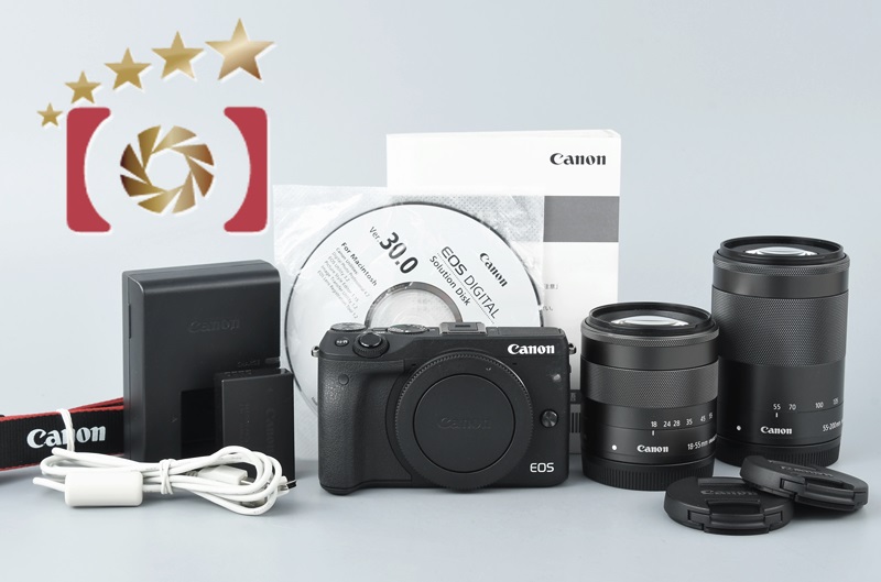 中古】Canon キヤノン EOS M3 ブラック ダブルズームキット | 中古