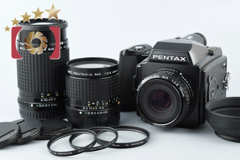 中古】PENTAX ペンタックス 645 + SMC A 645 45mm f/2.8, 75mm f/2.8