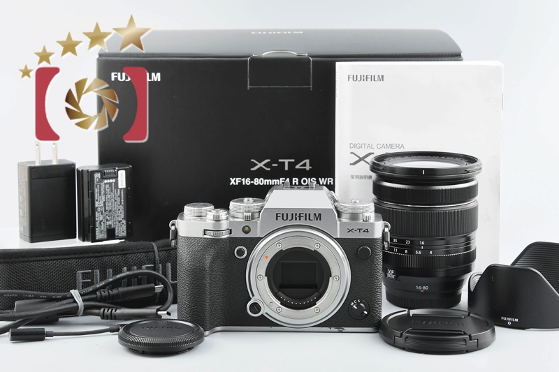 【中古】FUJIFILM 富士フイルム X-T4 XF 16-80mm F4 R OIS WR レンズキット シルバー 元箱付 |  中古カメラ・フィルムカメラを中心に取り揃えるファイブスターカメラ