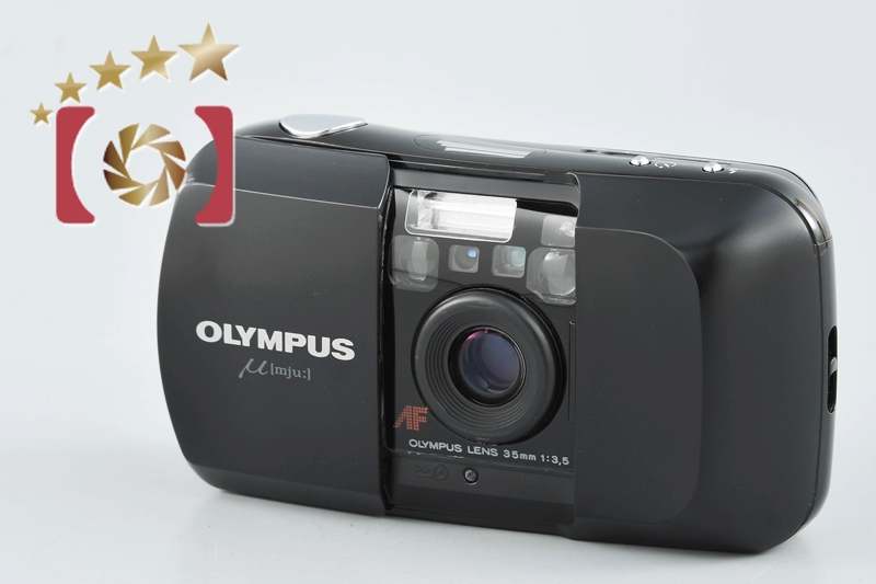 中古】OLYMPUS オリンパス μ[mju:] ブラック コンパクトフィルムカメラ