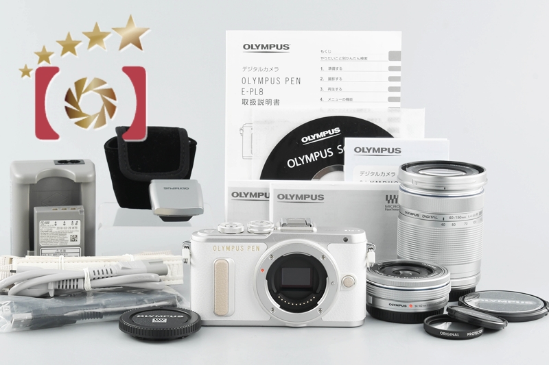 ★美品★OLYMPUS オリンパス PEN E-PL8 レンスキット WHITEOLYMPUS