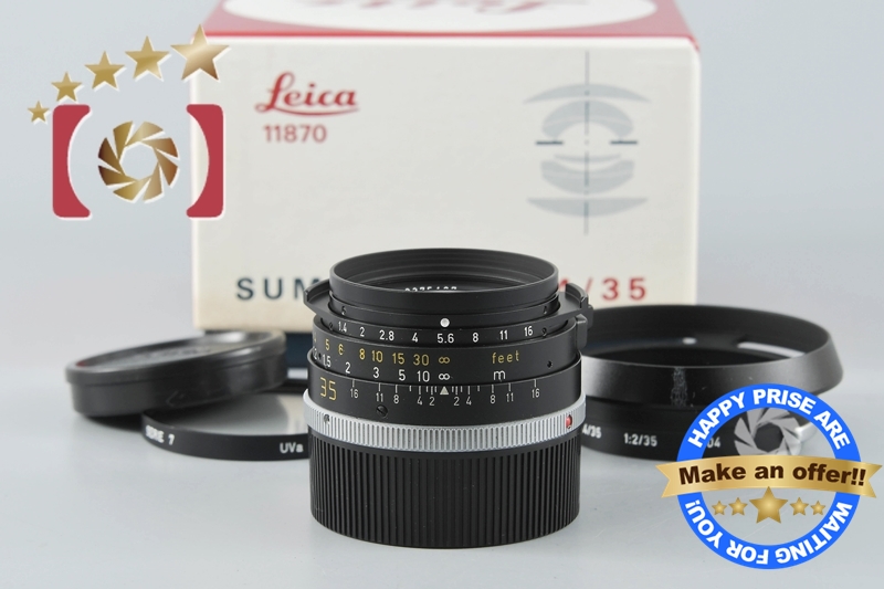 【中古】Leica ライカ SUMMILUX-M 35mm f/1.4 第2世代 ストッパー無し 11870 カナダ製 + 12504 レンズフード  元箱付き | 中古カメラ・フィルムカメラを中心に取り揃えるファイブスターカメラ