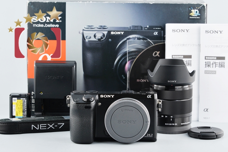 NEX ソニー SONY NEX-7 ブラックボディ E 18-55mm レンズセット ミラー