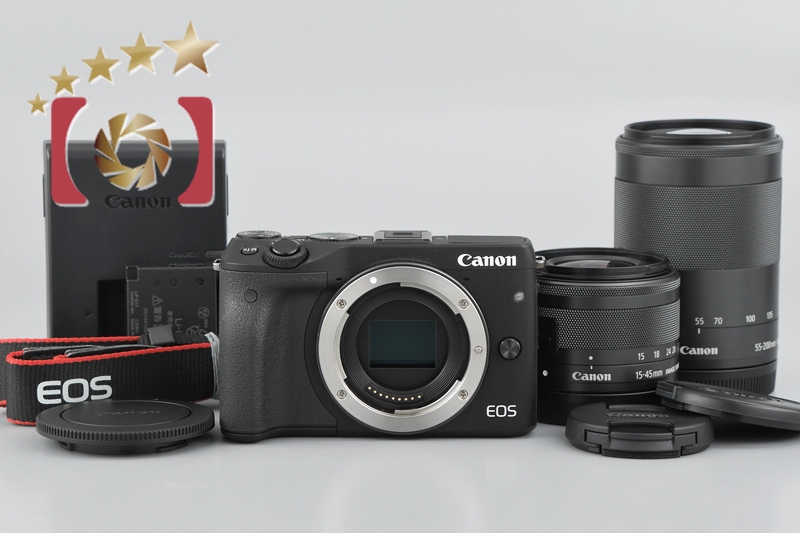 売れ【パピコ様専用】Canon EOS M3 WズームEVFキット BK デジタルカメラ