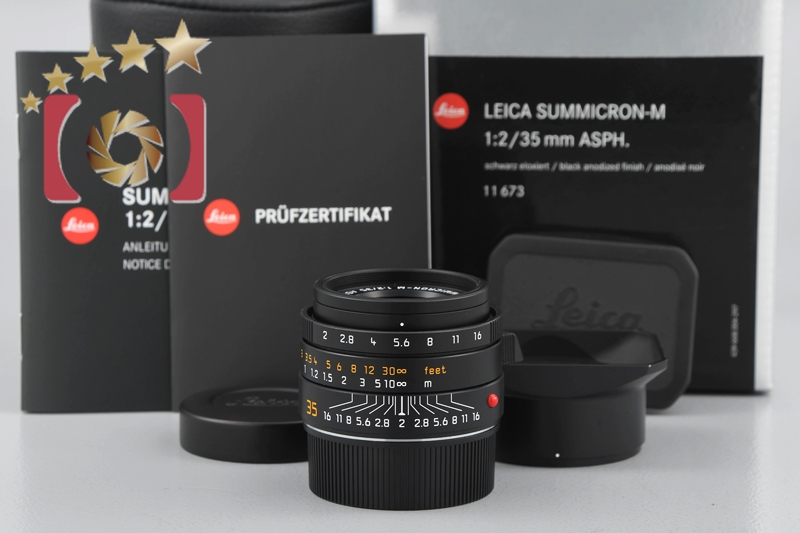 【中古】Leica ライカ SUMMICRON-M 35mm f/2 ASPH E39 11673 ブラック 元箱付き |  中古カメラ・フィルムカメラを中心に取り揃えるファイブスターカメラ