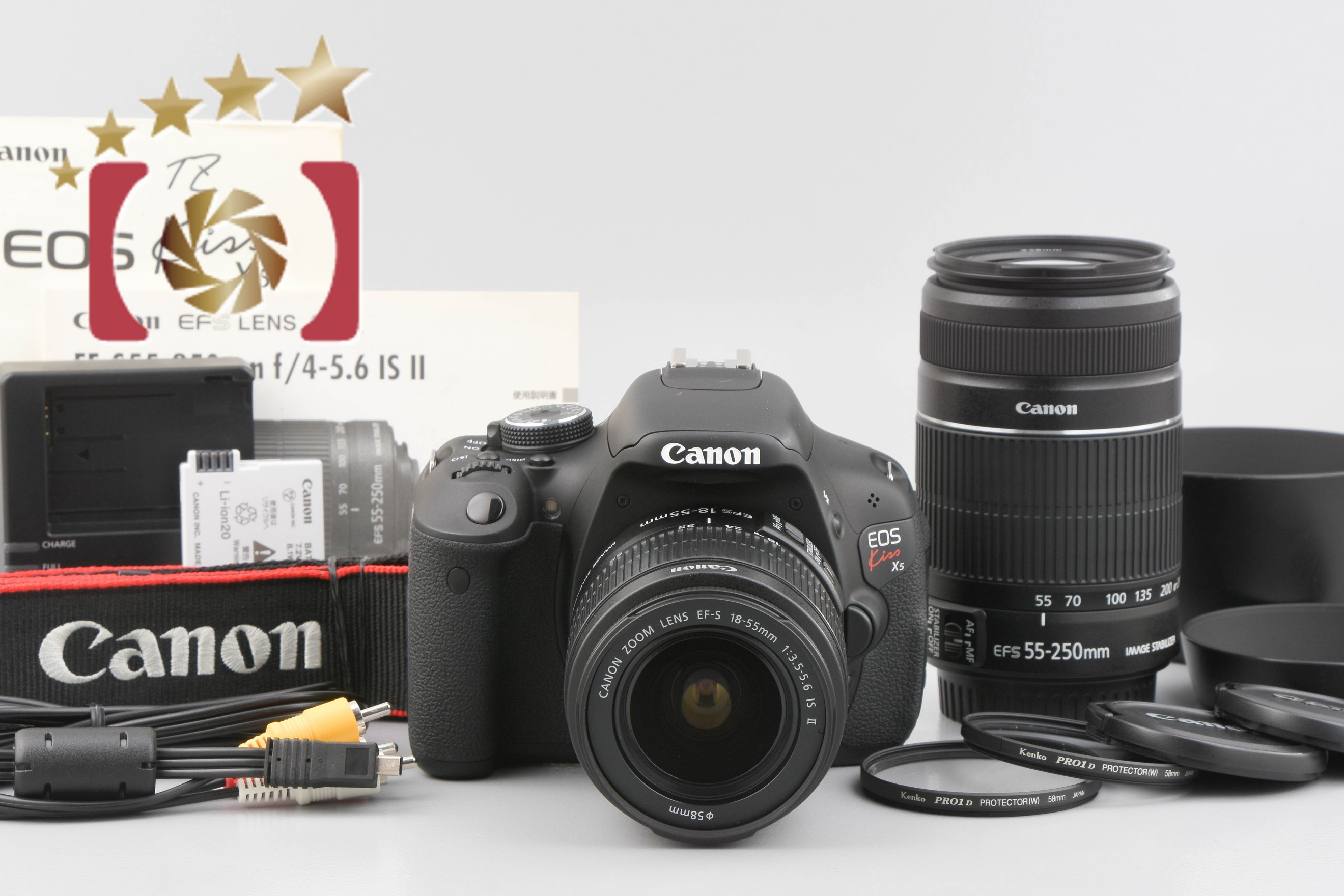 【中古】Canon キヤノン EOS Kiss X5 ダブルズームレンズキット シャッター回数僅少 |  中古カメラ・フィルムカメラを中心に取り揃えるファイブスターカメラ