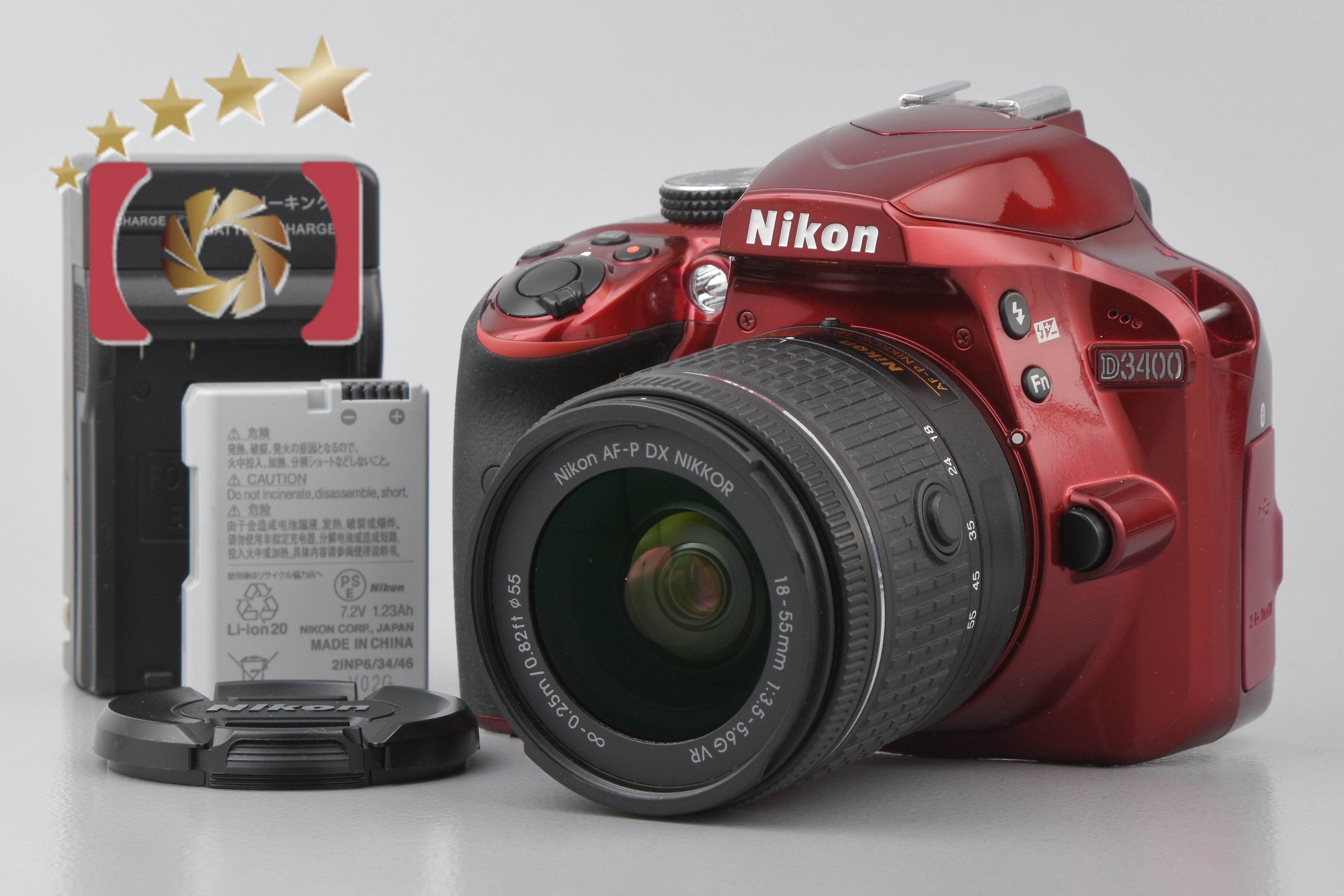 中古】Nikon ニコン D3400 レッド 18-55 VR レンズキット | 中古カメラ