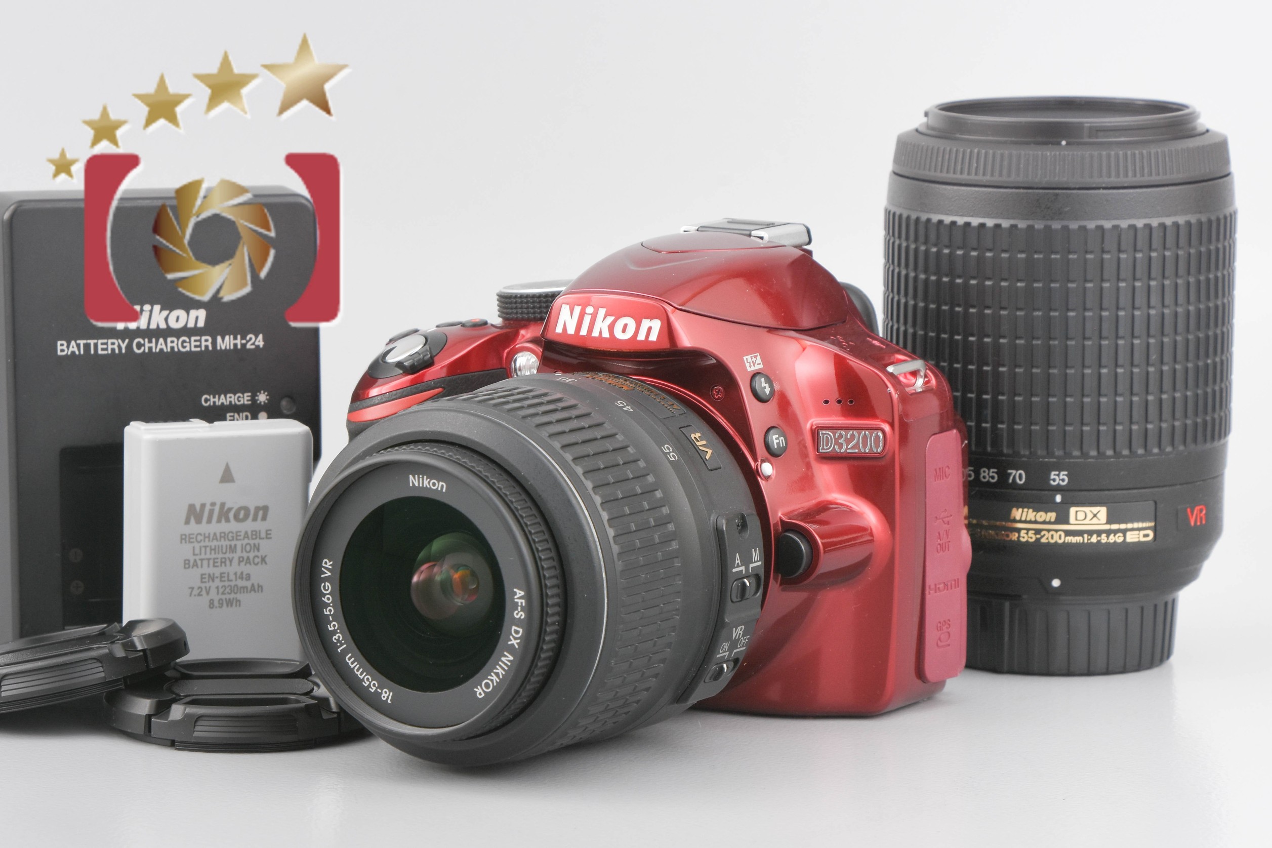 【中古】Nikon ニコン D3200 ダブルズームレンズキット レッド | 中古カメラ・フィルムカメラを中心に取り揃えるファイブスターカメラ