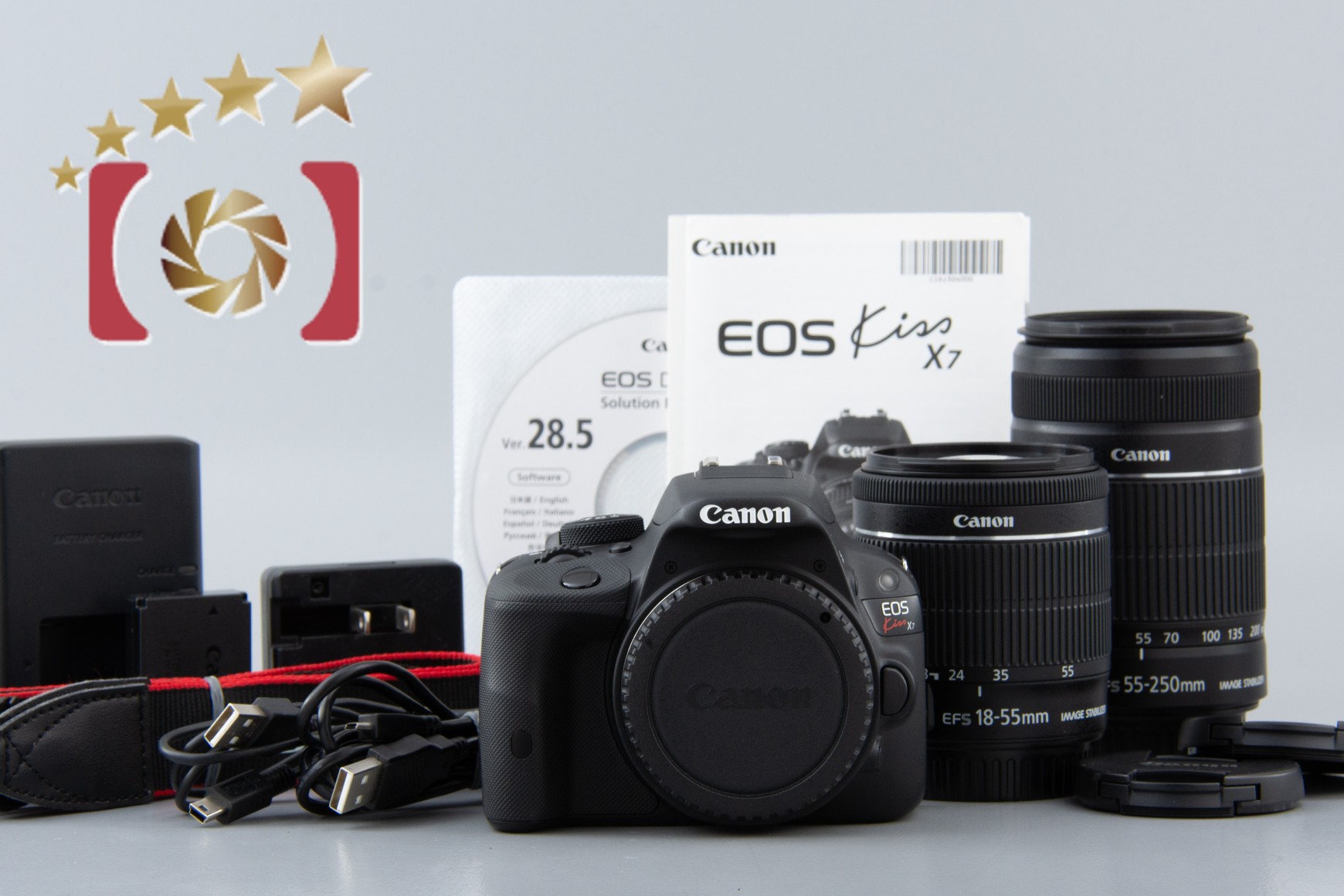 中古】Canon キヤノン EOS Kiss X7 ダブルズームキット ブラック