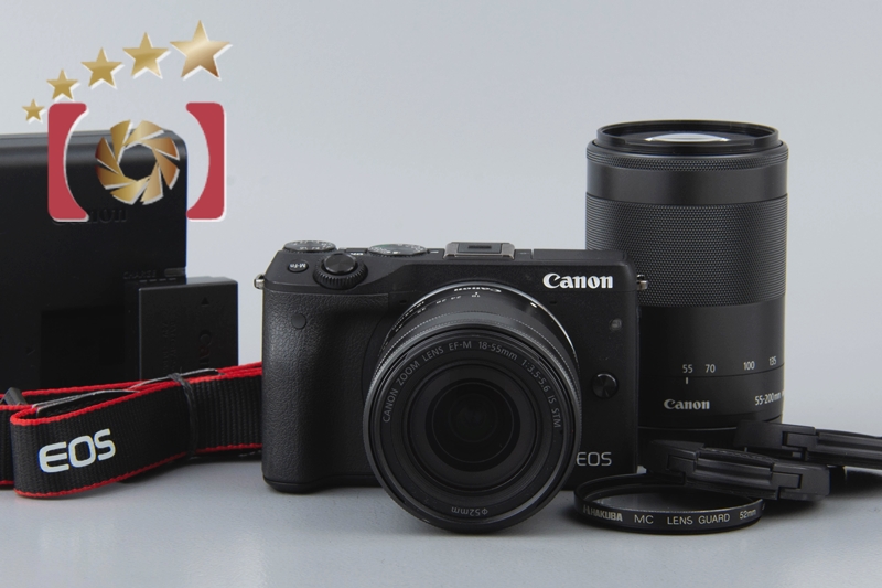 【中古】Canon キヤノン EOS M3 ブラック ダブルズームキット | 中古カメラ・フィルムカメラを中心に取り揃えるファイブスターカメラ