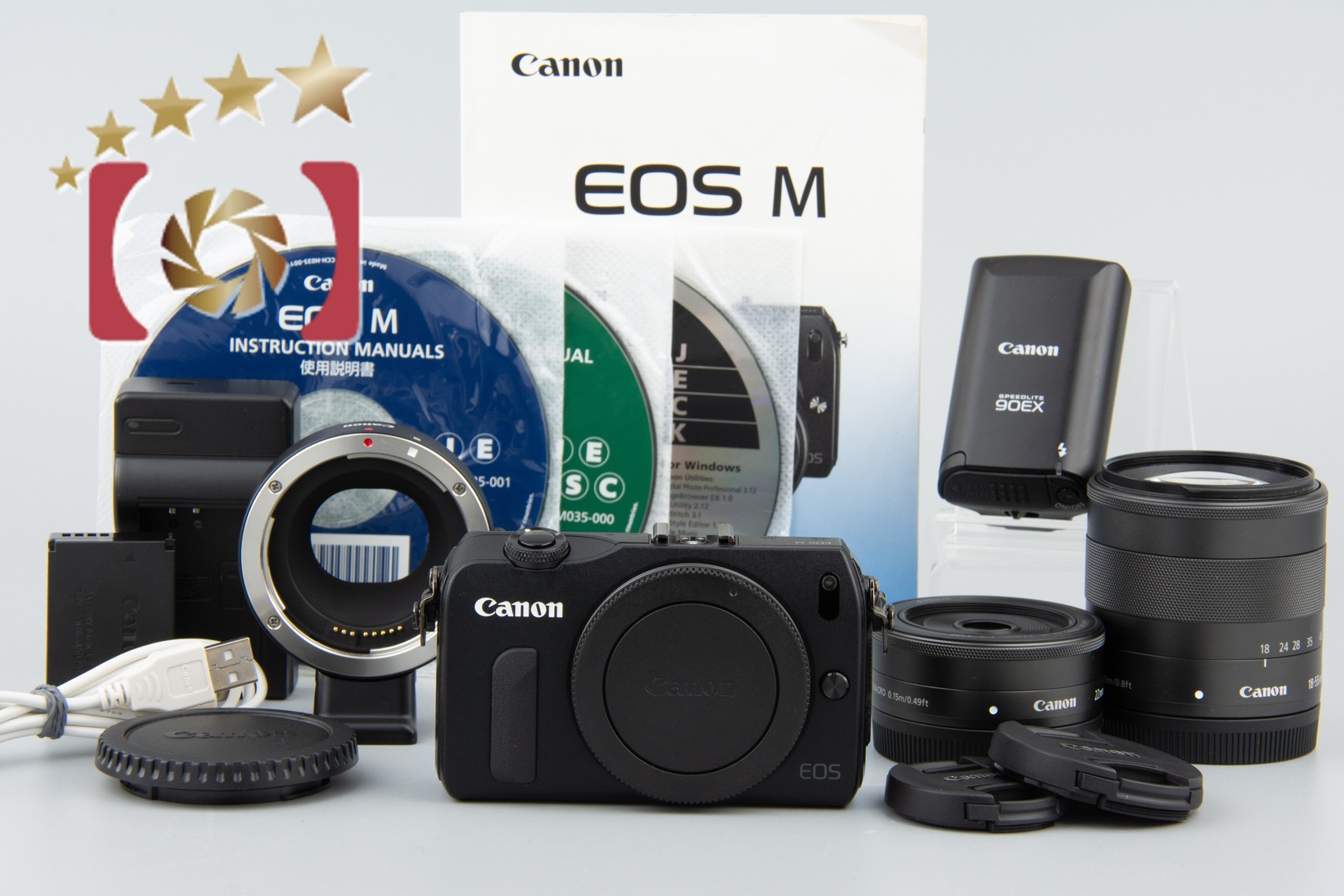 【中古】Canon キヤノン EOS M ダブルレンズキット ブラック | 中古カメラ・フィルムカメラを中心に取り揃えるファイブスターカメラ