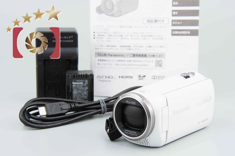 【中古】Panasonic パナソニック HC-V480MS ホワイト デジタルハイビジョンビデオカメラ |  中古カメラ・フィルムカメラを中心に取り揃えるファイブスターカメラ