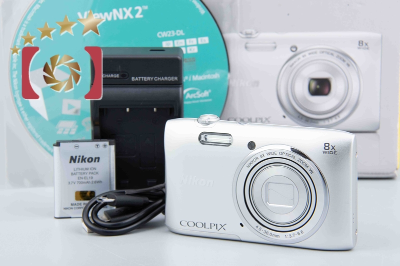 【中古】Nikon ニコン COOLPIX S3600 クリスタルシルバー コンパクトデジタルカメラ 元箱付き |  中古カメラ・フィルムカメラを中心に取り揃えるファイブスターカメラ