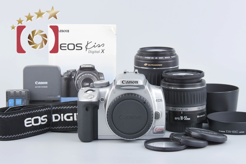 【中古】Canon キヤノン EOS Kiss Digital X ダブルズームキット シルバー |  中古カメラ・フィルムカメラを中心に取り揃えるファイブスターカメラ