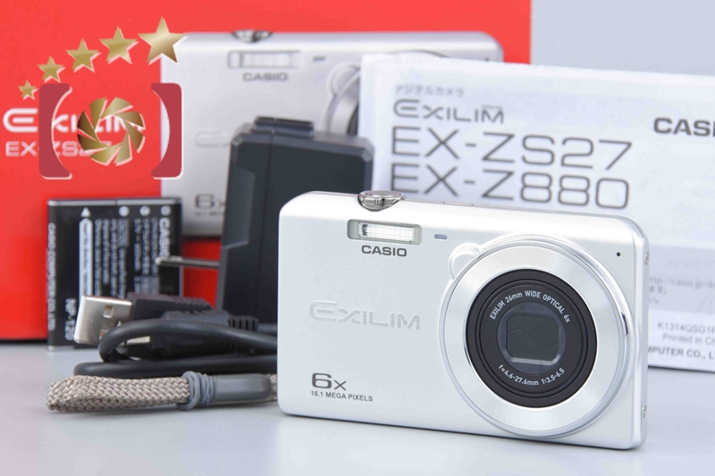 中古】CASIO カシオ EXILIM EX-ZS27 シルバー コンパクトデジタルカメラ 元箱付き |  中古カメラ・フィルムカメラを中心に取り揃えるファイブスターカメラ